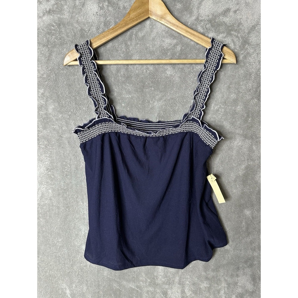 Lavish Shirt Womens‎ Large Sleeveless Tank Top Blue Boho Loose Fit